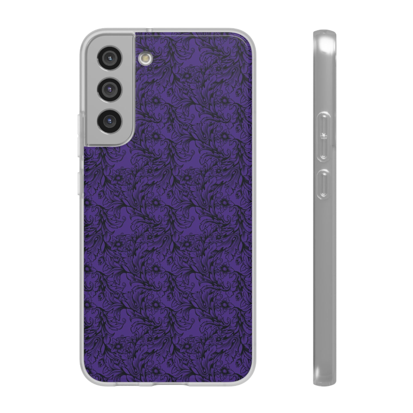 Family Portrait Purple Background Clear Flexi Cases by laurameghan