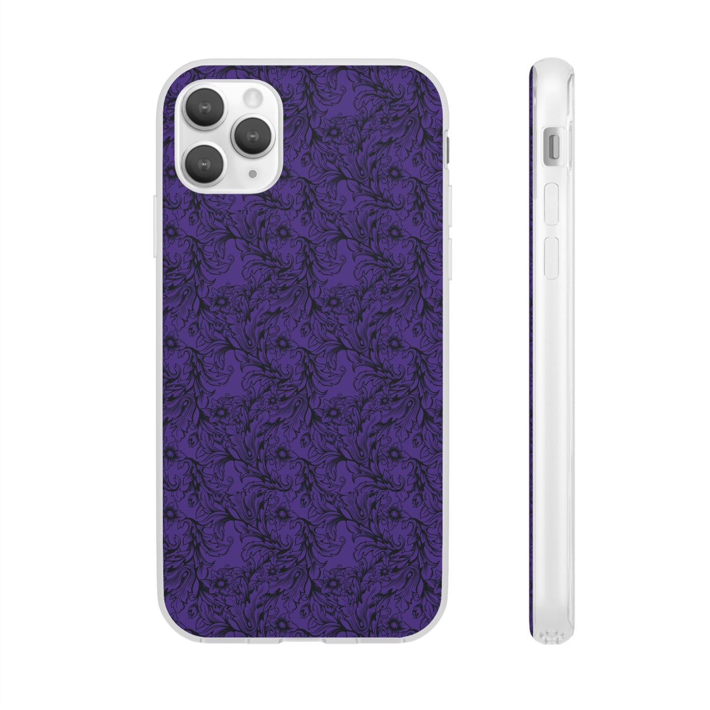 Family Portrait Purple Background Clear Flexi Cases by laurameghan