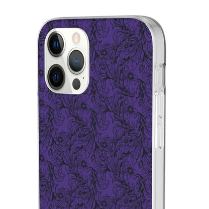 Family Portrait Purple Background Clear Flexi Cases by laurameghan