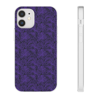 Family Portrait Purple Background Clear Flexi Cases by laurameghan