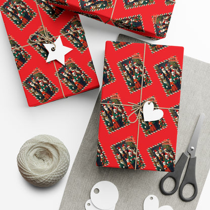 Happy Foxy Holiday Cards Wrapping Paper by laurameghan