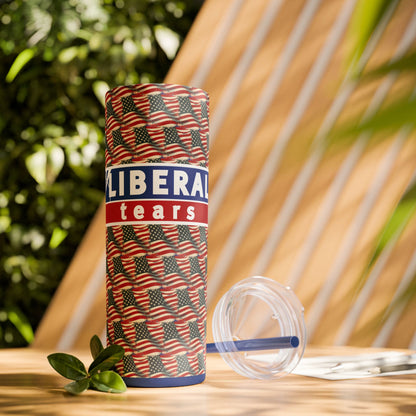 Liberal Tears Skinny Tumbler with Straw, 20oz Damion