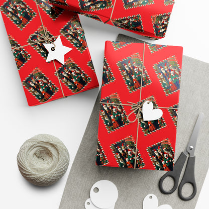 Happy Foxy Holiday Cards Wrapping Paper by laurameghan