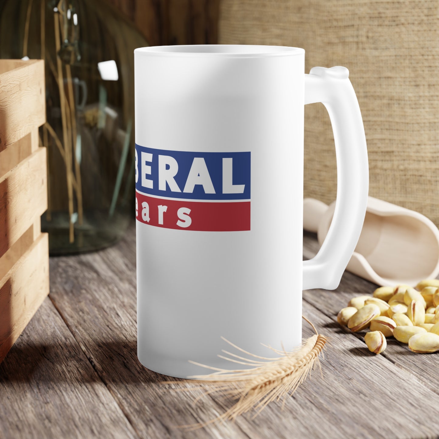 Liberal Tears Frosted Glass Beer Mug by Damion