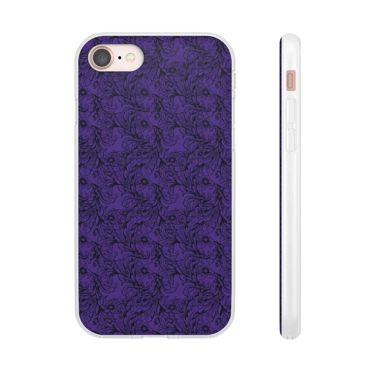 Family Portrait Purple Background Clear Flexi Cases by laurameghan