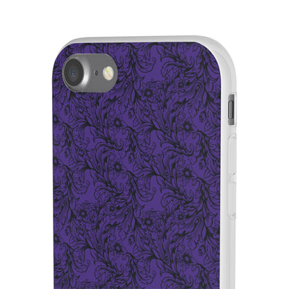 Family Portrait Purple Background Clear Flexi Cases by laurameghan