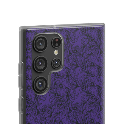 Family Portrait Purple Background Clear Flexi Cases by laurameghan