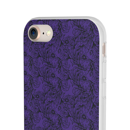 Family Portrait Purple Background Clear Flexi Cases by laurameghan