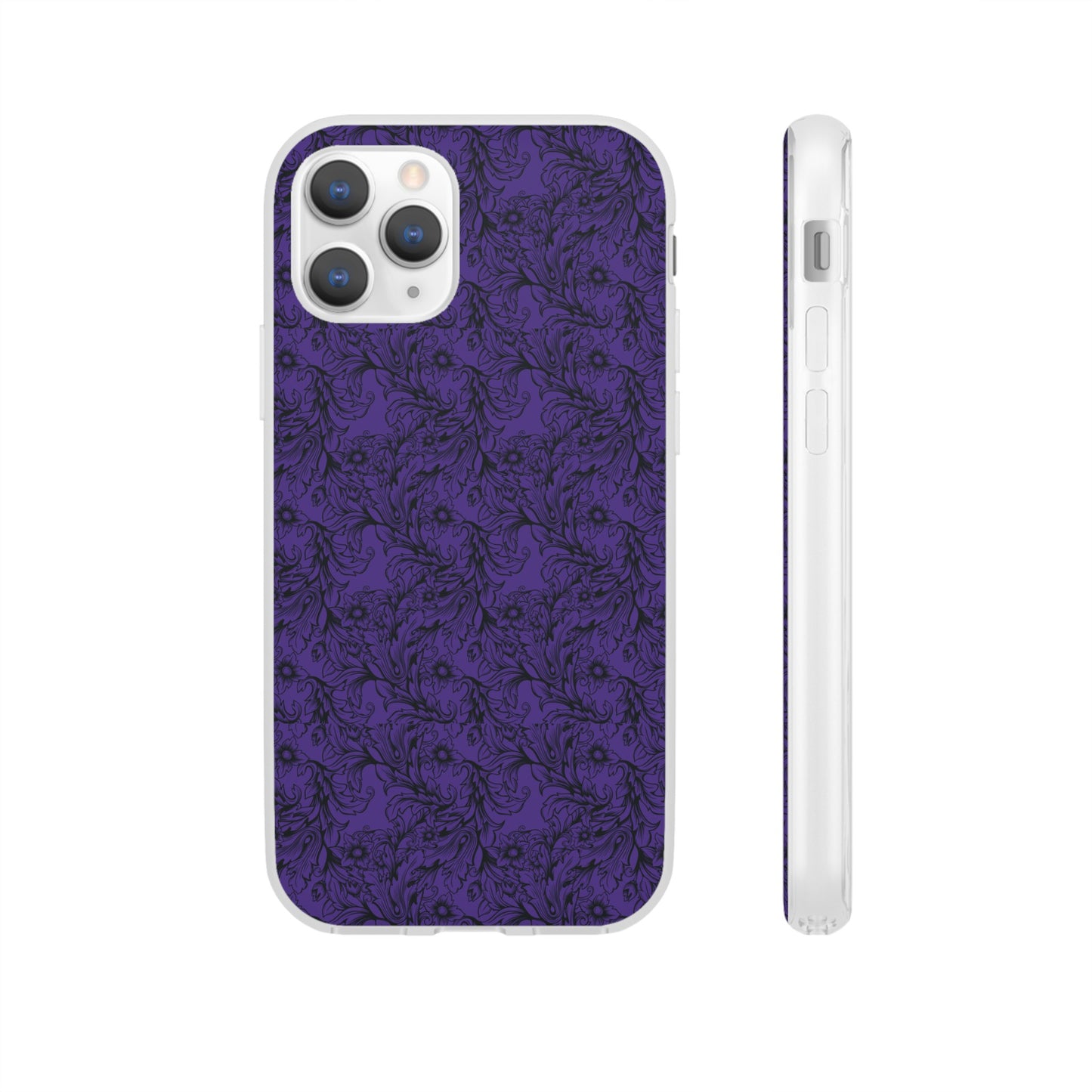 Family Portrait Purple Background Clear Flexi Cases by laurameghan