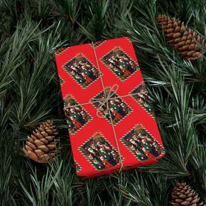 Happy Foxy Holiday Cards Wrapping Paper by laurameghan