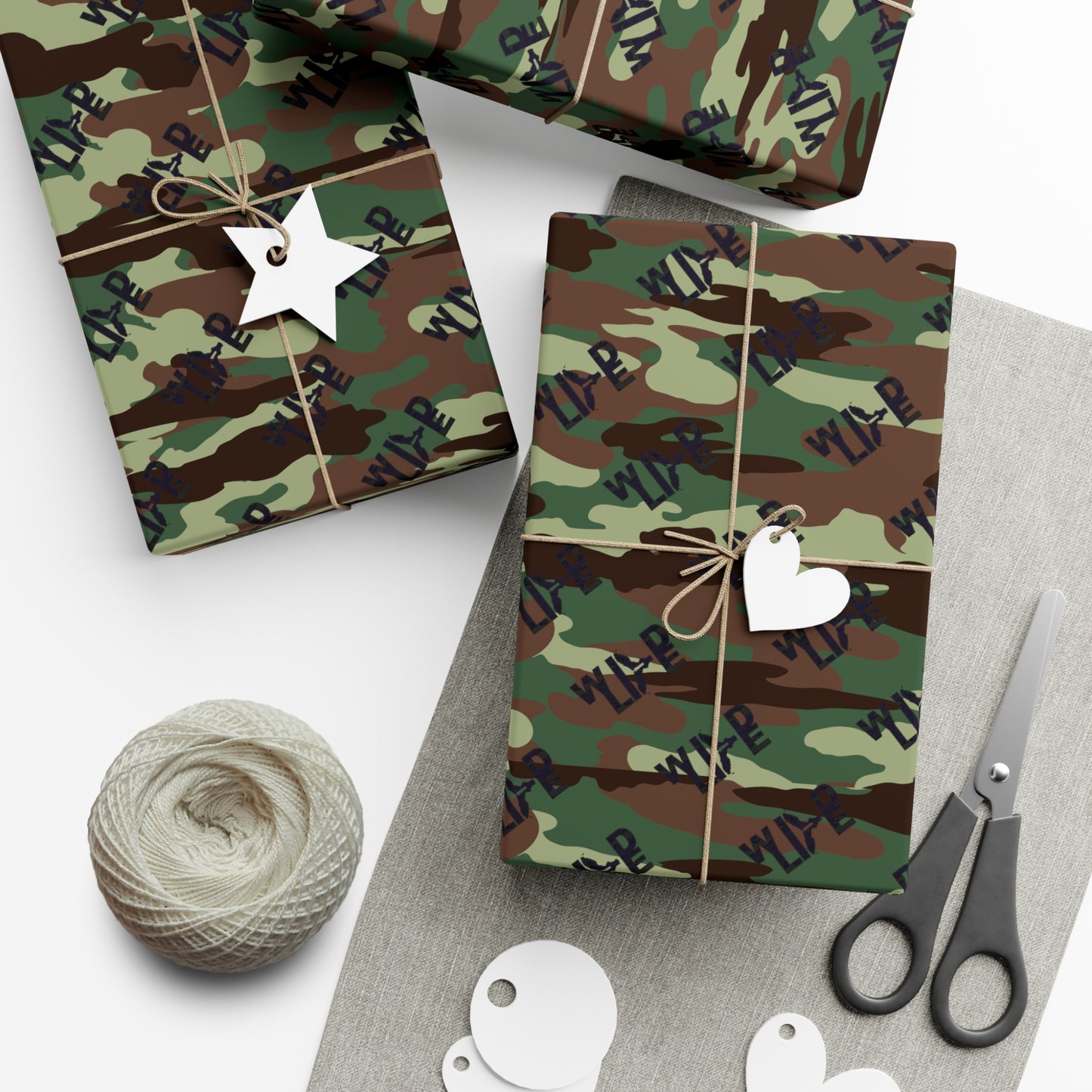 Florida Wildlife Green Camouflage Wrapping Paper by Crystalyn