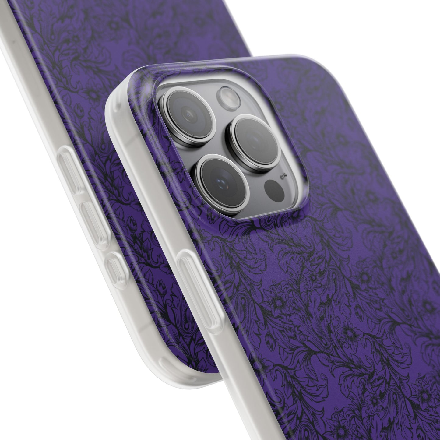 Family Portrait Purple Background Clear Flexi Cases by laurameghan