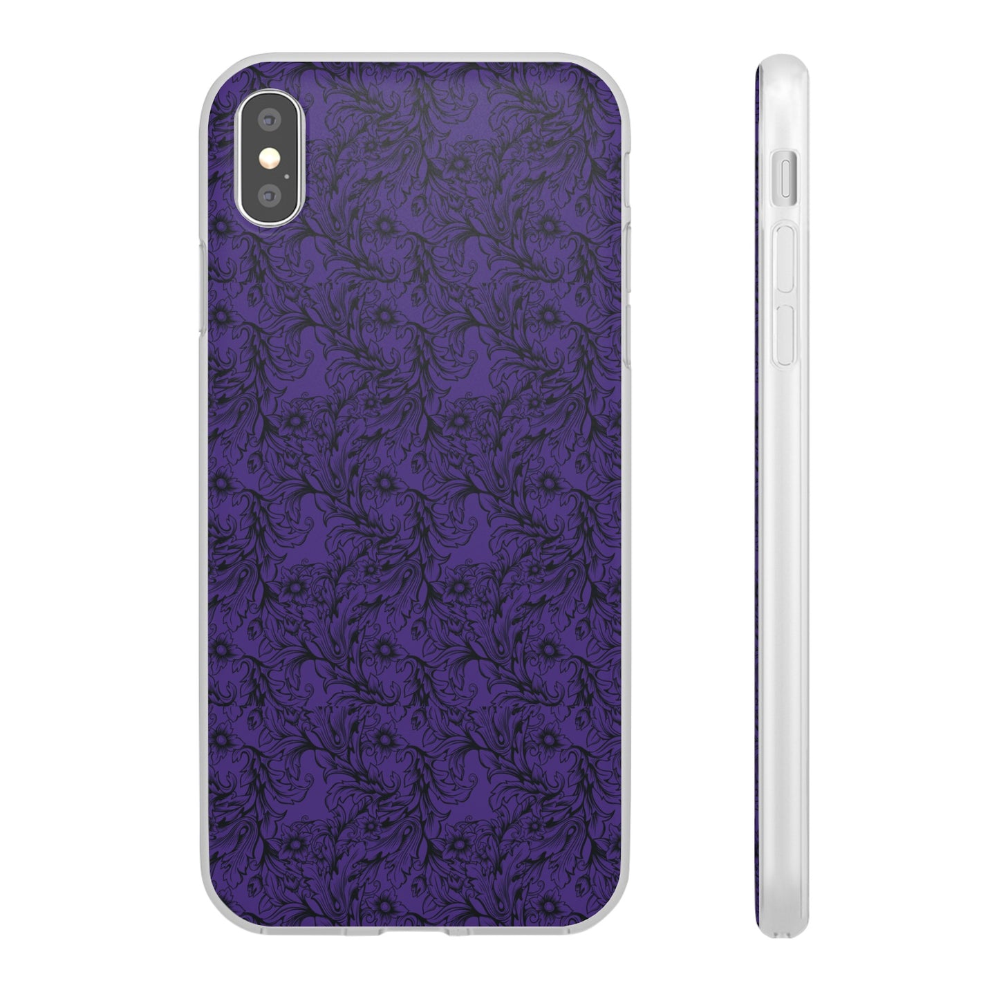 Family Portrait Purple Background Clear Flexi Cases by laurameghan