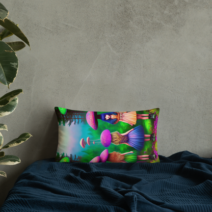 Psychedelic Forest Friends Basic Pillow by laurameghan