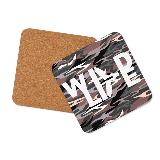 Florida Wildlife Logo in White Gray Camo Cork-back coaster by Crystalyn