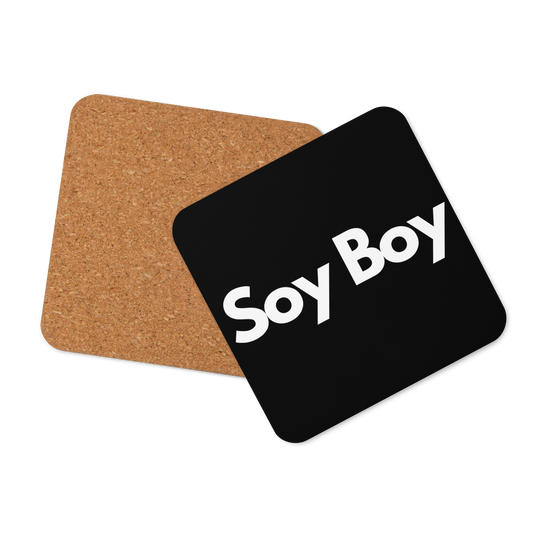 Soy Boy in White Cork-back coaster by Damion