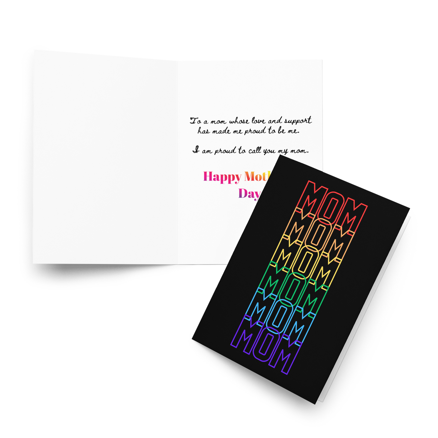 LGBTQ Rainbow Mom Mother's Day Greeting card by laurameghan