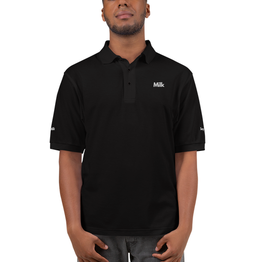 Milk 3-ways Embroidered Premium Polo by Damion