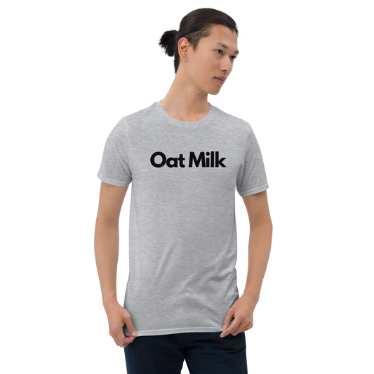 Oat Milk in Black Short-Sleeve Unisex T-Shirt by Damion