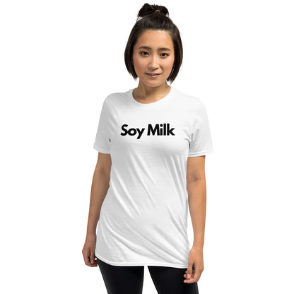 Soy Milk in Black Short-Sleeve Unisex T-Shirt by Damion