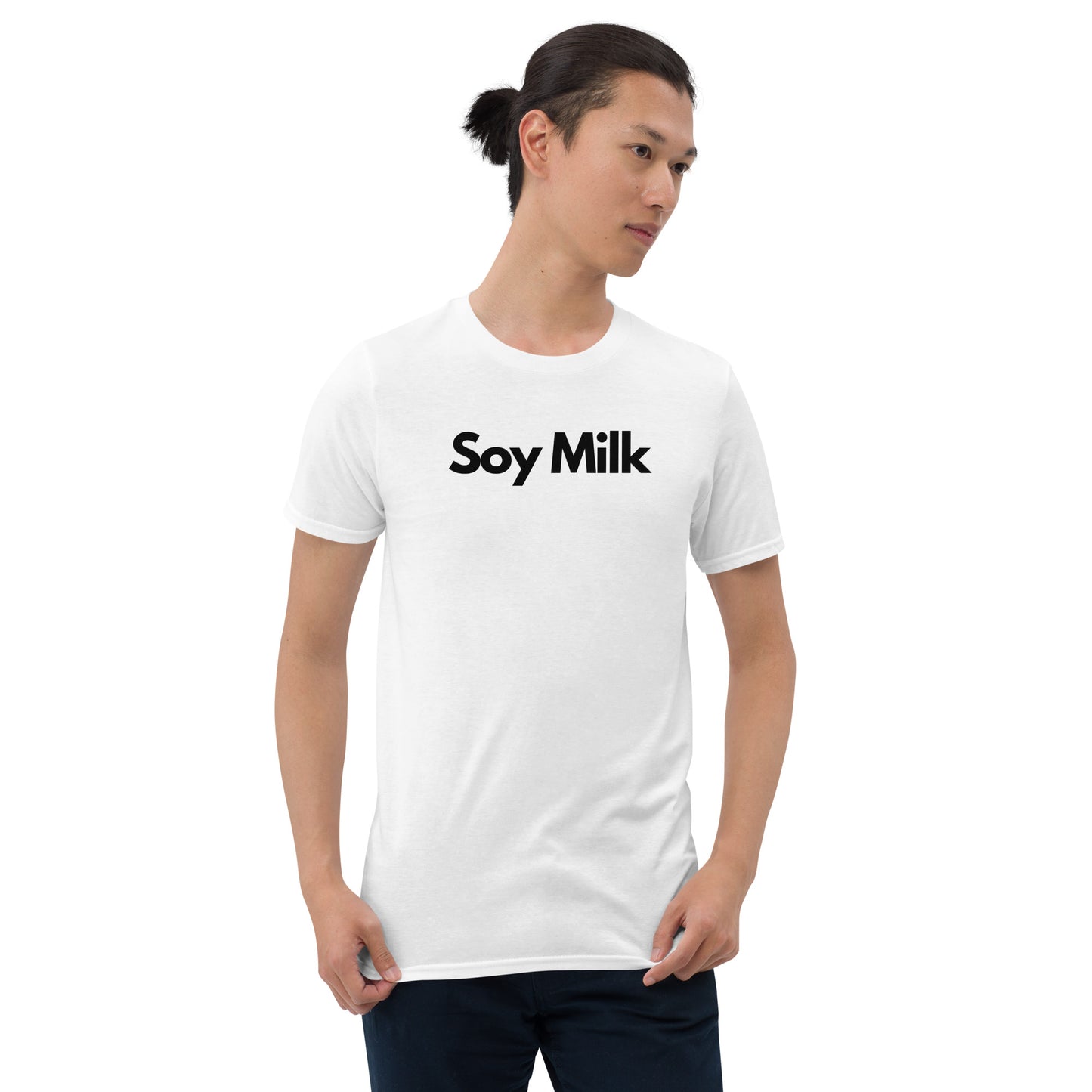 Soy Milk in Black Short-Sleeve Unisex T-Shirt by Damion