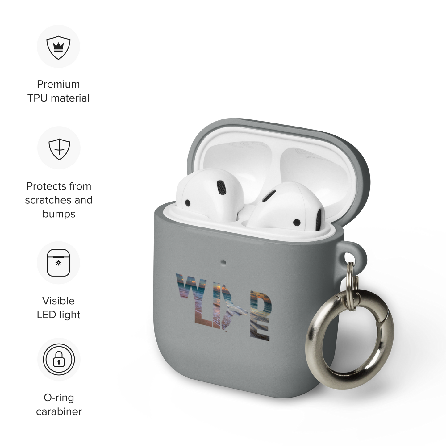 Florida Wildlife Logo in Beach Rubber Case for AirPods® by Crystalyn