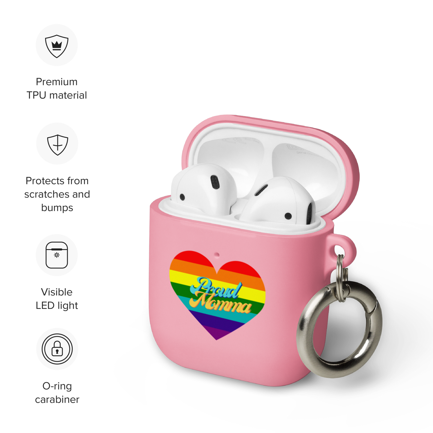 Proud LGBTQ Momma Rubber Case for AirPods® by laurameghan