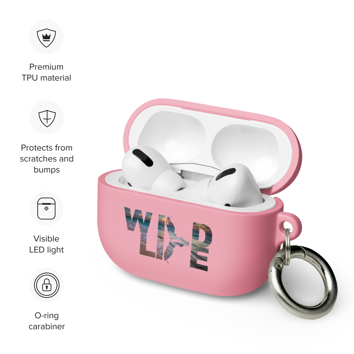 Florida Wildlife Logo in Beach Rubber Case for AirPods® by Crystalyn