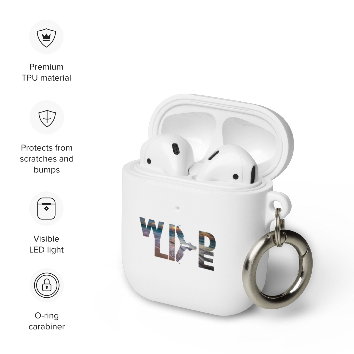 Florida Wildlife Logo in Beach Rubber Case for AirPods® by Crystalyn