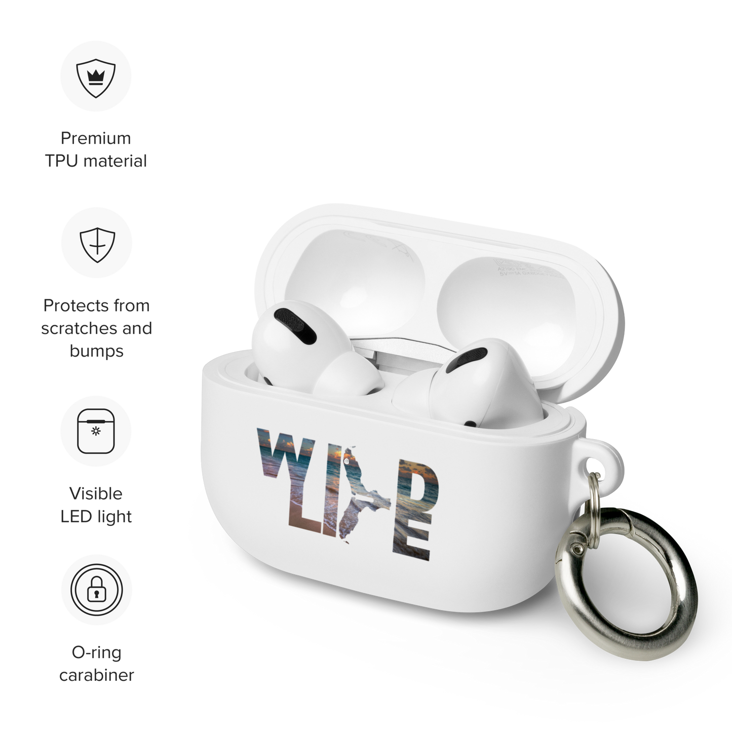 Florida Wildlife Logo in Beach Rubber Case for AirPods® by Crystalyn