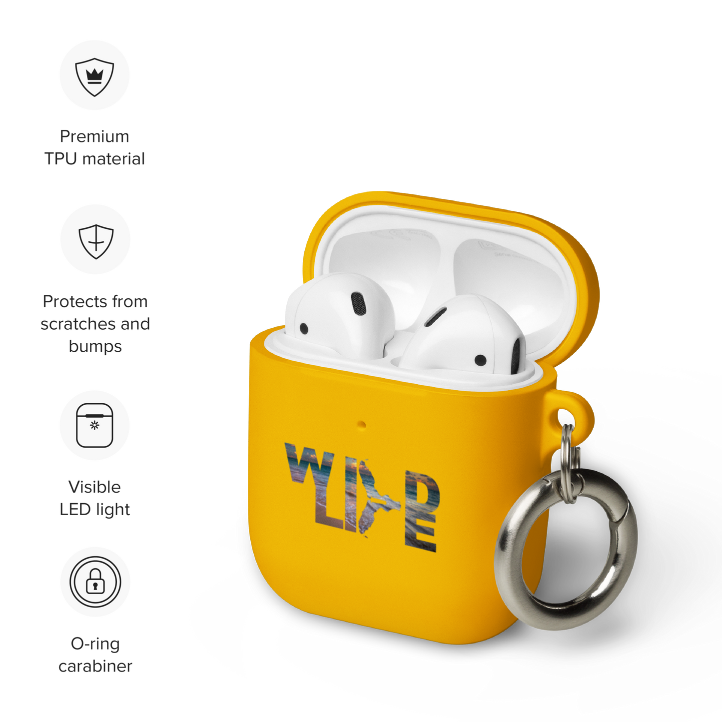 Florida Wildlife Logo in Beach Rubber Case for AirPods® by Crystalyn