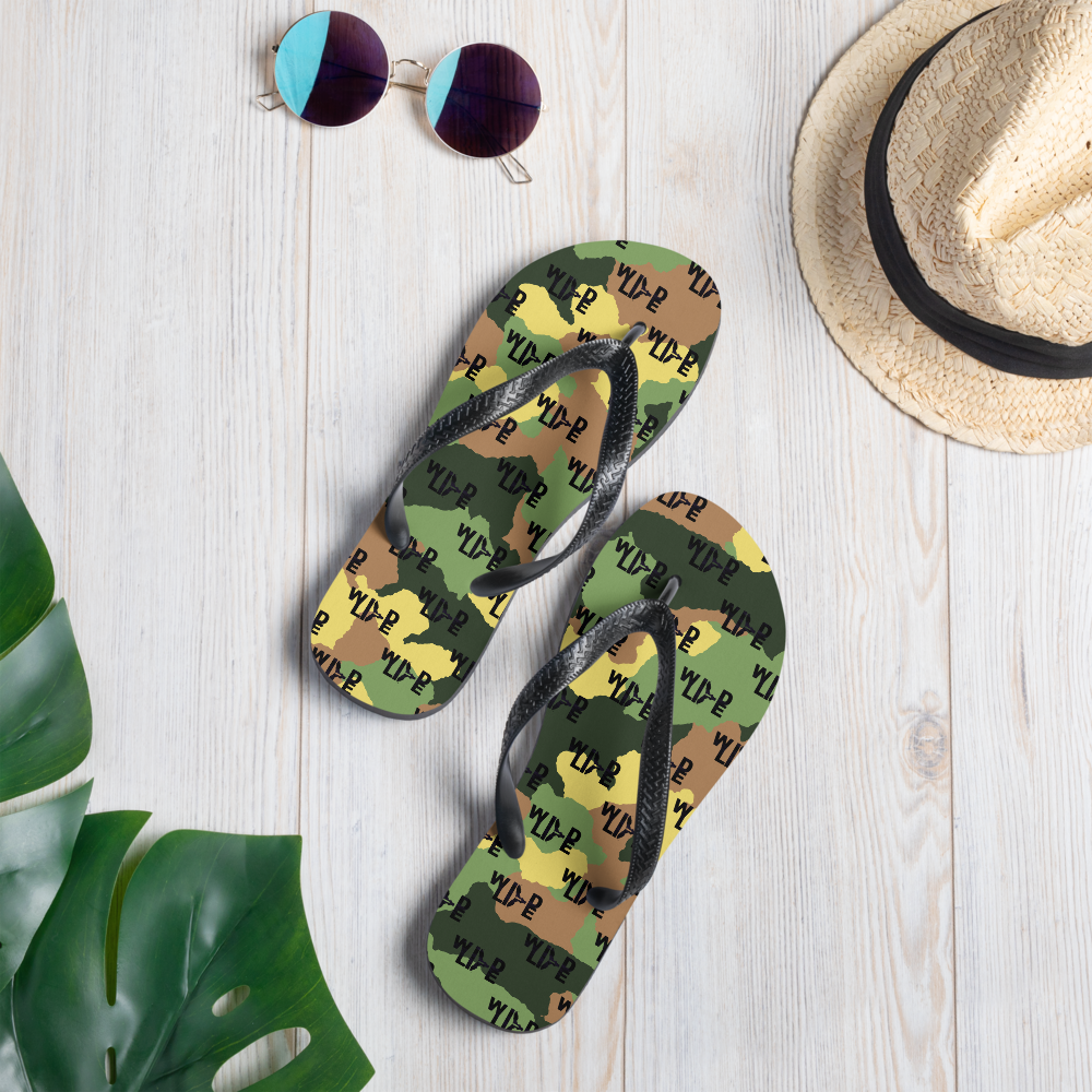 Florida Wildlife Green Camo Flip-Flops by Crystalyn