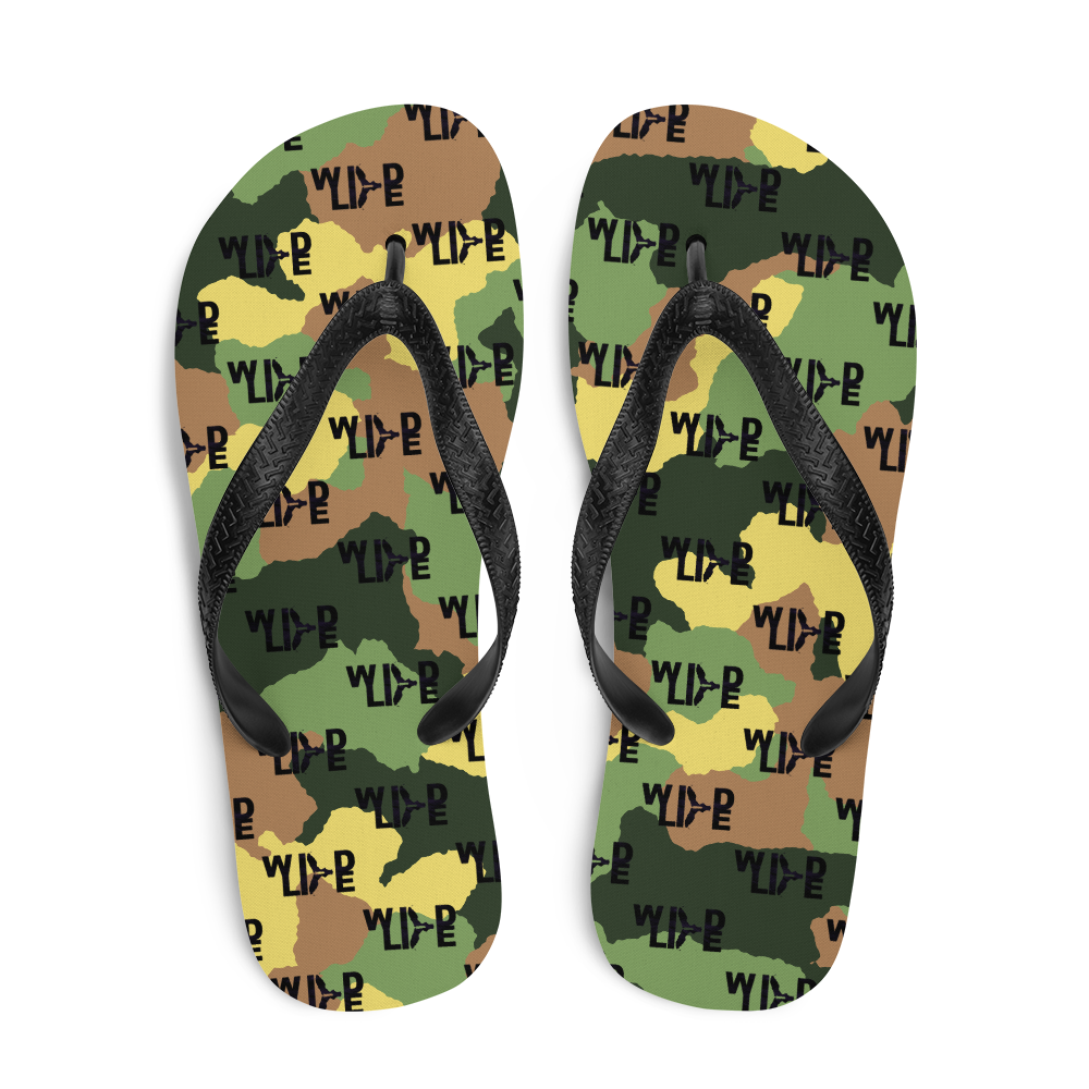 Florida Wildlife Green Camo Flip-Flops by Crystalyn